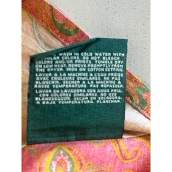 Vtg Ralph Lauren Paisley Village Mews Standard Pillow Shams (2) Made In Italy - Picture 5 of 5